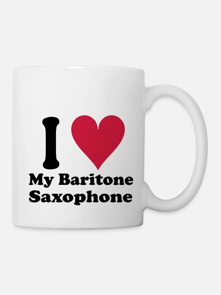I Love Baritone Saxophone - Mug - white