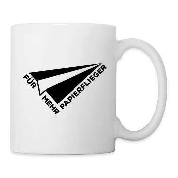 Papierflieger Flugzeug basteln - Tasse - Weiß - Rechts