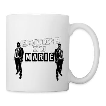 équipe marié avec moustache - Mug blanc - blanc - Droite