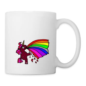 einhorn kotzt regenbogen - Tasse - Weiß - Rechts