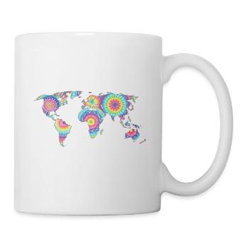 Mandala world map colorful - Mug - white - Right