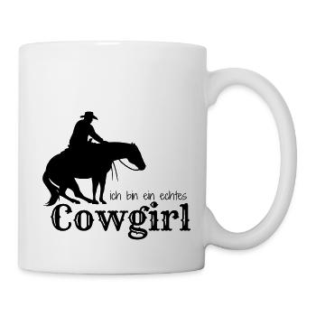 Ich bin ein echtes Cow-girl - Tasse - Weiß - Rechts