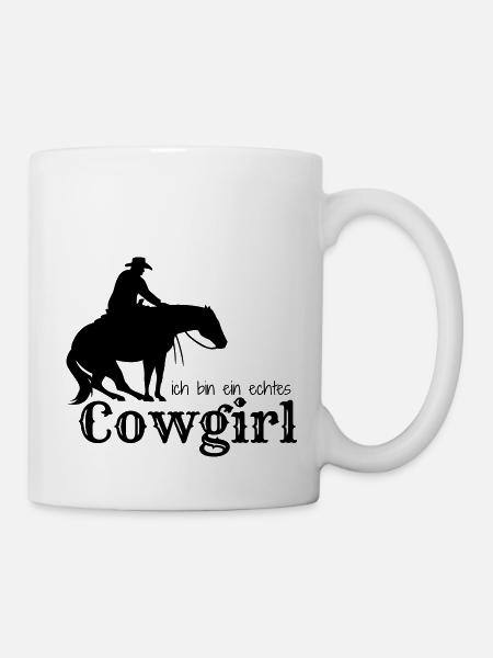 Ich bin ein echtes Cow-girl - Tasse - Weiß
