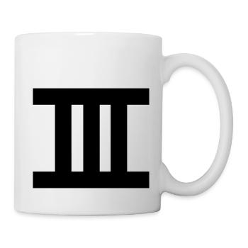 zahl_3_roemisch - Tasse - Weiß - Rechts