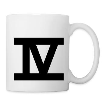 zahl_4_roemisch - Tasse - Weiß - Rechts
