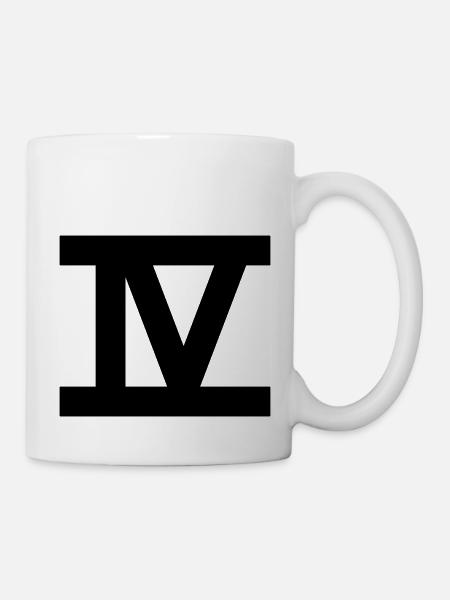 zahl_4_roemisch - Tasse - Weiß