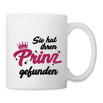 Sie hat ihren Prinz gefunden - JGA T-Shirt - party - Tasse - Weiß - Rechts