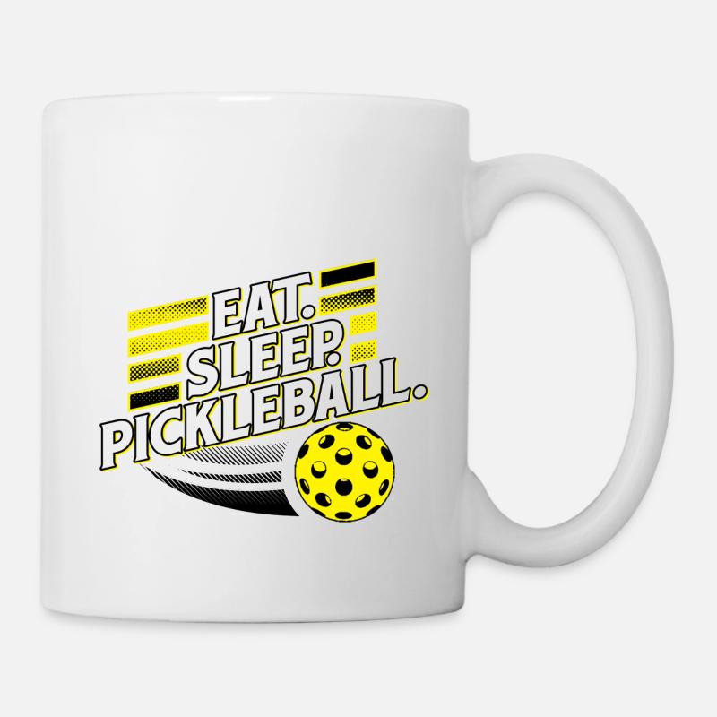 Pickleball Eat sleep Geschenk - Tasse - Weiß