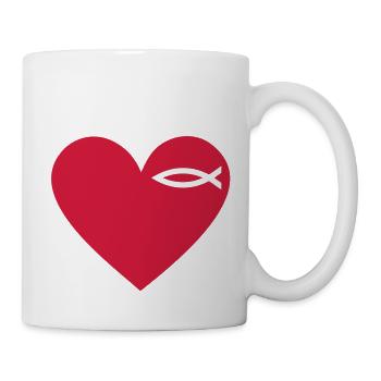I love Jesus Jesus-Fisch Eucharistie Symbol - Tasse - Weiß - Rechts