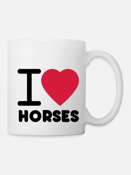I LOVE HORSES - Mug - white
