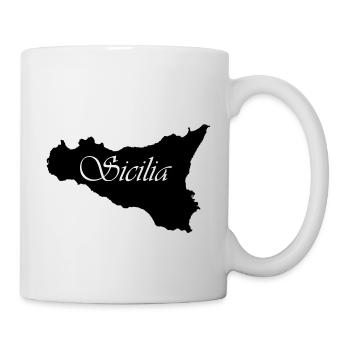 Sicile couleur noir écrit sicilia - Mug blanc - blanc - Droite