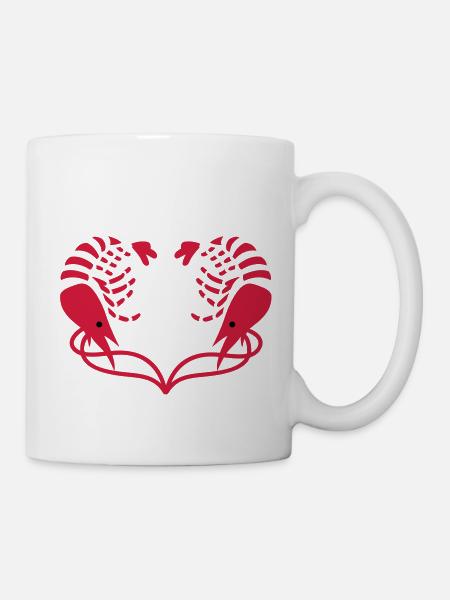 Coeur de Crevettes - Mug blanc - blanc
