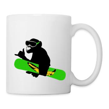 snowboard monkey - Tasse - Weiß - Rechts
