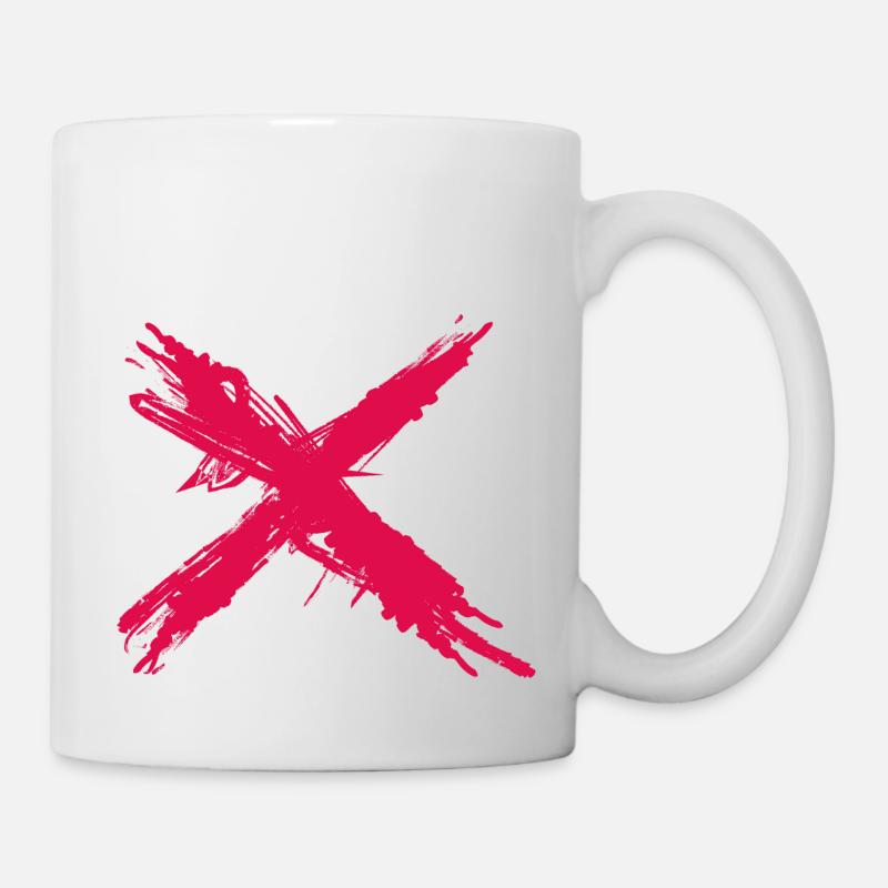 Splash Cross rot - Tasse - Weiß