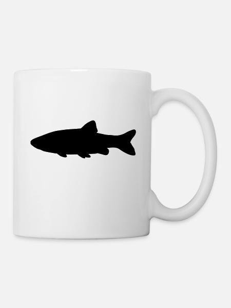 Chiot de silhouette de poisson - Mug blanc - blanc