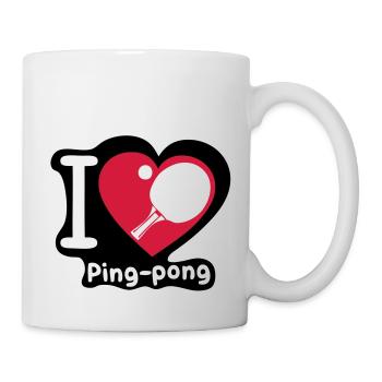 Liebe Herz Herzen Pingpong tennistable3 - Tasse - Weiß - Rechts