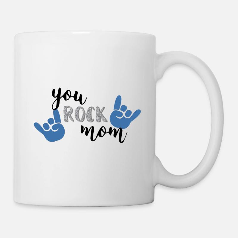 Sie rocken Mutter blaue Version - Tasse - Weiß