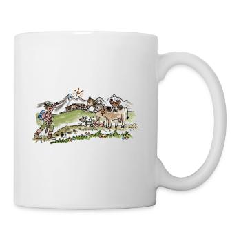 lustige Almwanderung mit Tieren - Tasse - Weiß - Rechts
