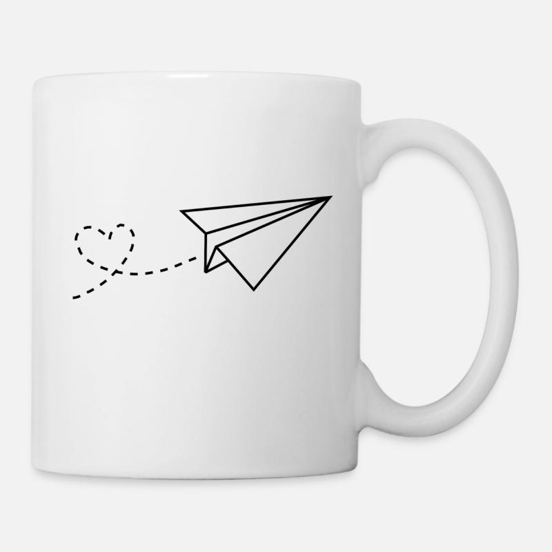 Heart paper plane - Mug - white
