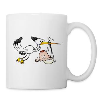 La cigogne apporte le bébé. - Mug blanc - blanc - Droite