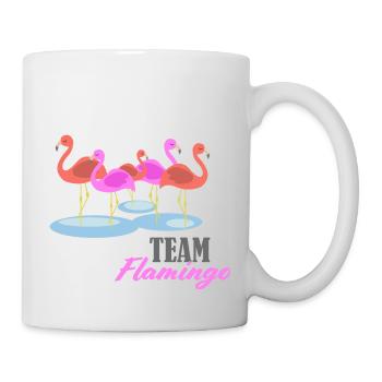 Flamingo Team Gruppe Schwarm - Tasse - Weiß - Rechts