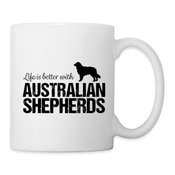 Aussie Life is better with Australian Shepherds - Mug - white - Right