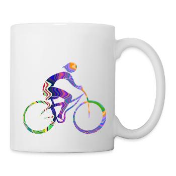 Radfahrer - Tasse - Weiß - Rechts