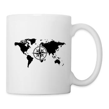Welt Kompass - Tasse - Weiß - Rechts