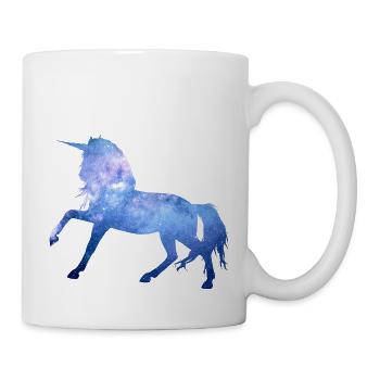 Einhorn Weltraum Universum Fabelwesen Geschenk - Tasse - Weiß - Rechts