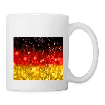 03 Deutschlandflagge Deutschlandfahne Glitzer - Tasse - Weiß - Rechts
