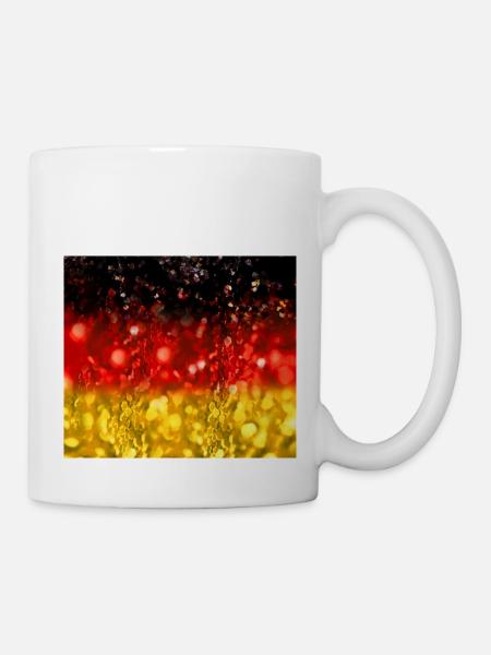 03 Deutschlandflagge Deutschlandfahne Glitzer - Tasse - Weiß