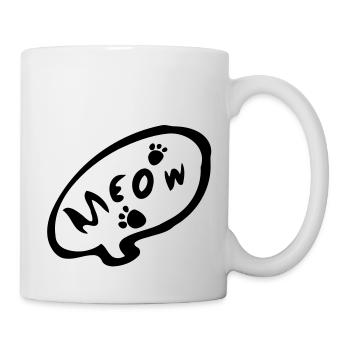 meow_txt kitty cat paw_prints - Tasse - Weiß - Rechts