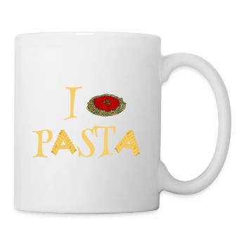 J'adore les pâtes - J'aime les pâtes - Mug blanc - blanc - Droite