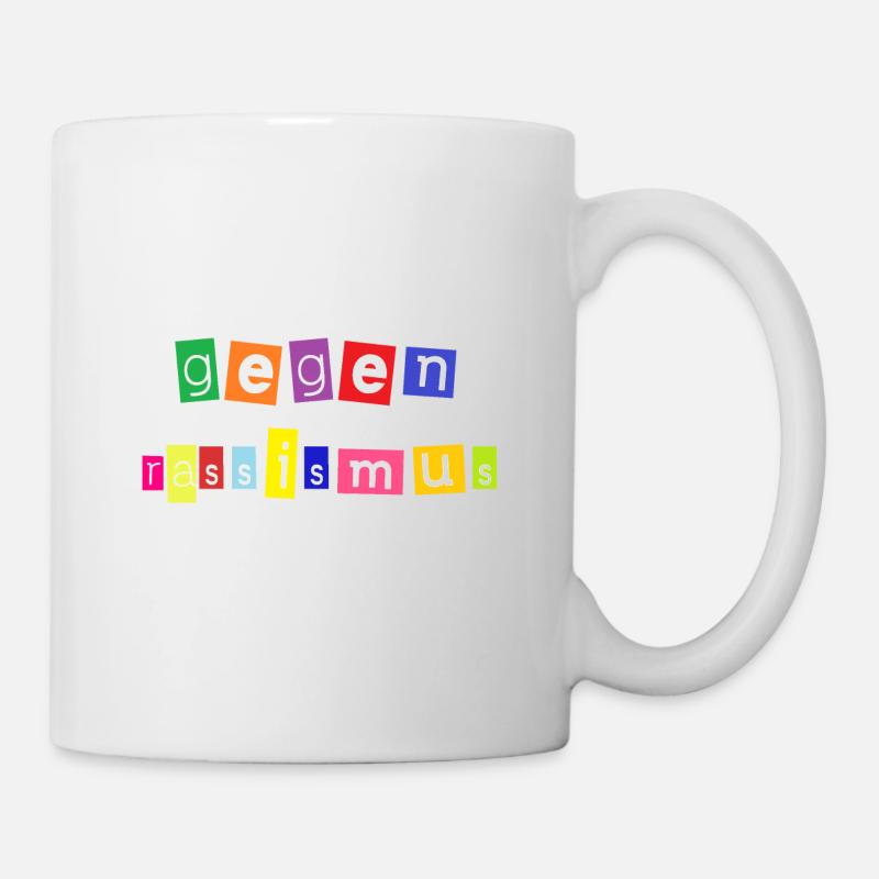 contre le racisme en blanc coloré - Mug blanc - blanc