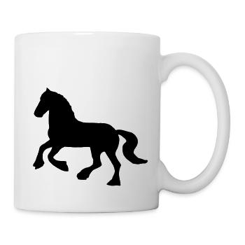 Friese / Kaltblut Pferd - Tasse - Weiß - Rechts