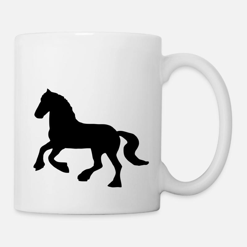 Friese / Kaltblut Pferd - Tasse - Weiß