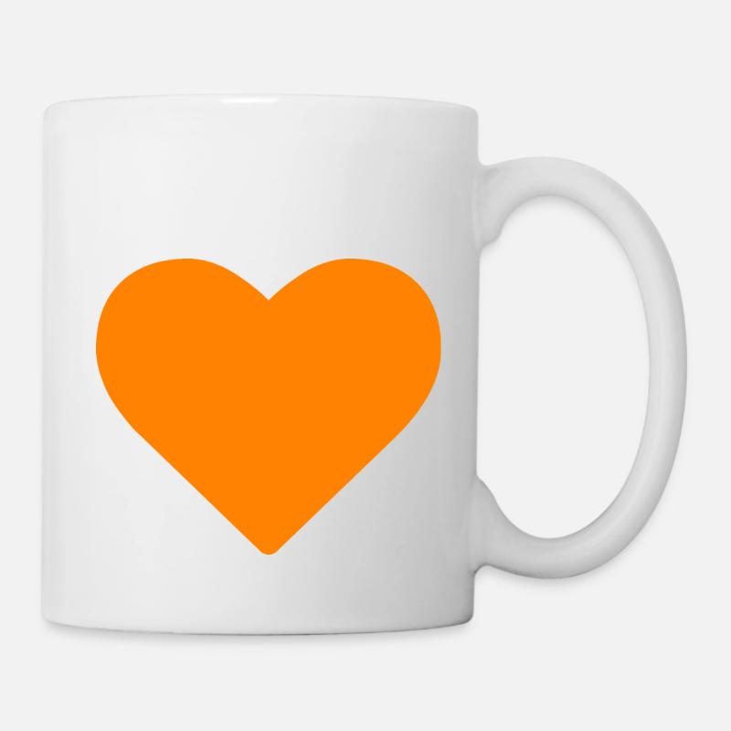 Herz Orange - Tasse - Weiß