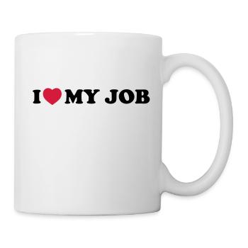 I love my job - Mug blanc - blanc - Droite