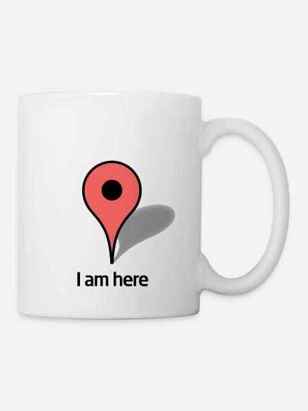 Google Map Marker - Tasse - Weiß