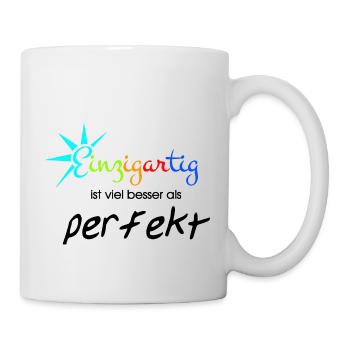 besonders perfekt Spruch - Tasse - Weiß - Rechts