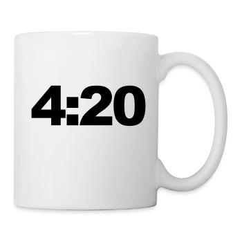 420 tag Weed shirt Cannabis Gras Kiffer Geschenk - Tasse - Weiß - Rechts