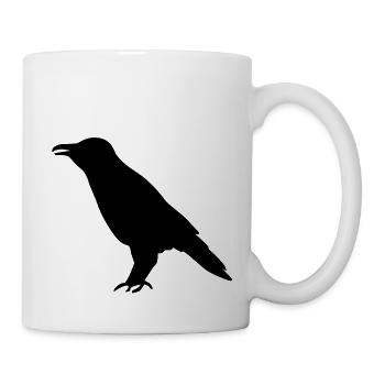 Krähe - Tasse - Weiß - Rechts
