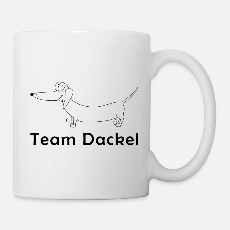 Équipe Teckel Contour Vecteur Teckel - Mug blanc - blanc