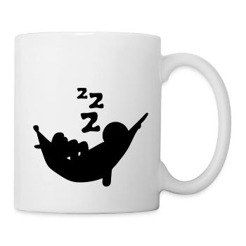 Hängematte Siesta Nickerchen Schlaf Schnarchen - Tasse - Weiß - Rechts