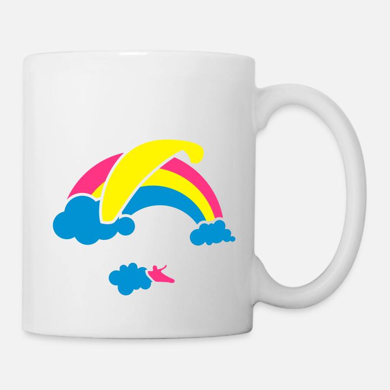 Rainbow & Clouds Paragliding - Tasse - Weiß