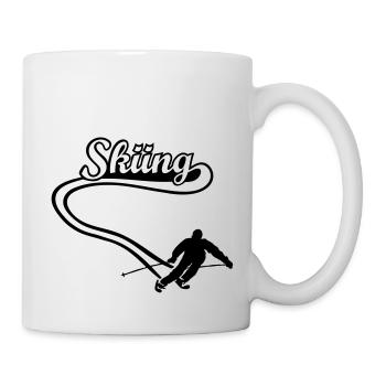 Skifahrer Ski Alpin Skigebiet resort ski - Tasse - Weiß - Rechts