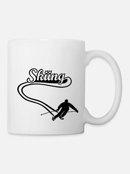 Skifahrer Ski Alpin Skigebiet resort ski - Tasse - Weiß