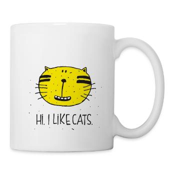 I like cats. Katzenfrau. Katze. - Tasse - Weiß - Rechts