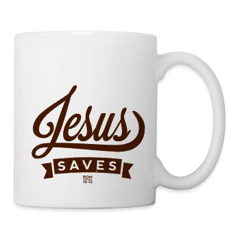 Jesus Saves - Tasse - Weiß - Rechts