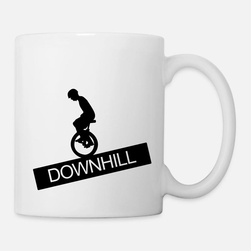 Monocycle, Downhill, A, roue,cavalier de monocycle - Mug blanc - blanc